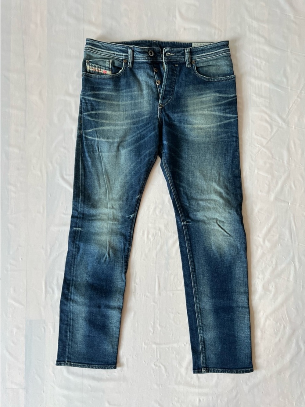 Diesel Buster 0850K jeans slim tapered fit denim button fly blue W31 L30